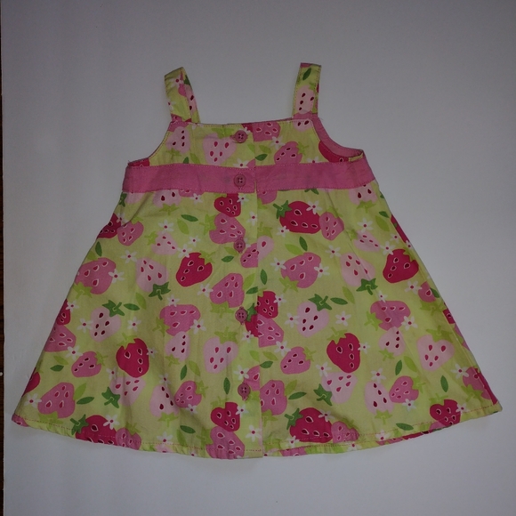 Baby Girl Gymboree Strawberry Dress, Baby Sleeveless Strawberry Dress, 2 Piece - Picture 4 of 13